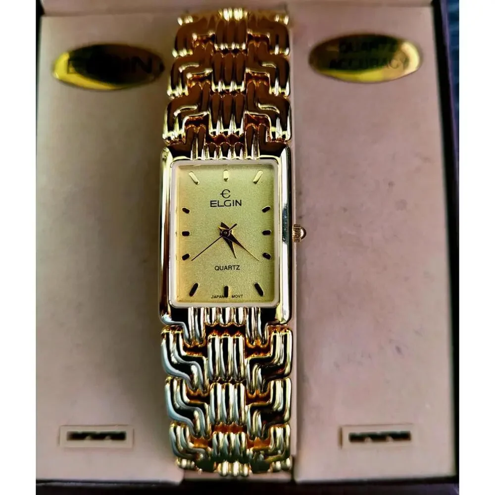 Very Rare Vintage Elgin Mens‎ Retro Tank Watch New In Box